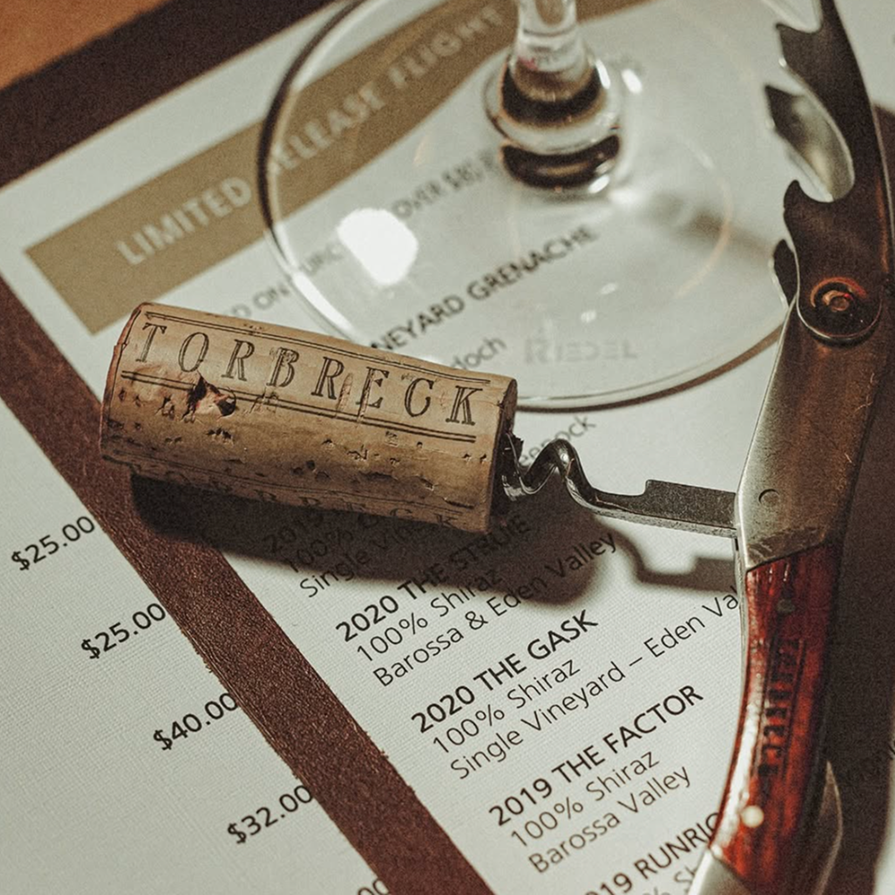 Torbreck Wine Cork on a Barossa Valley Tasting Menu