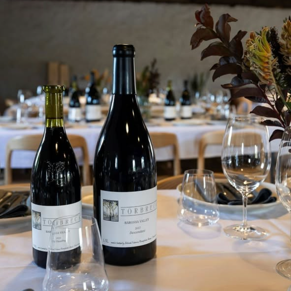 Torbreck Barossa Valley Wines Displayed on a Cellar Door Dining Table